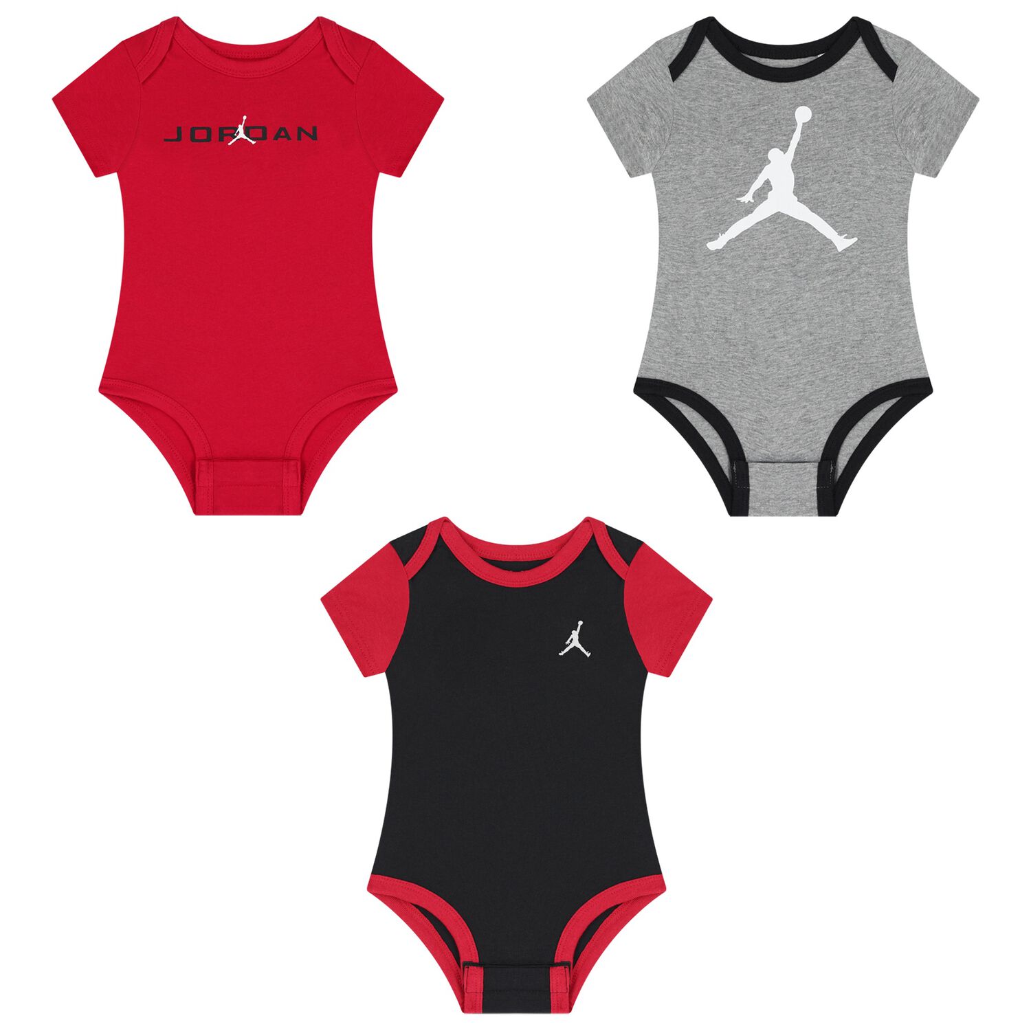 Baby Boys Jordan Bodysuits ( 3 Pack ), 1, hi-res
