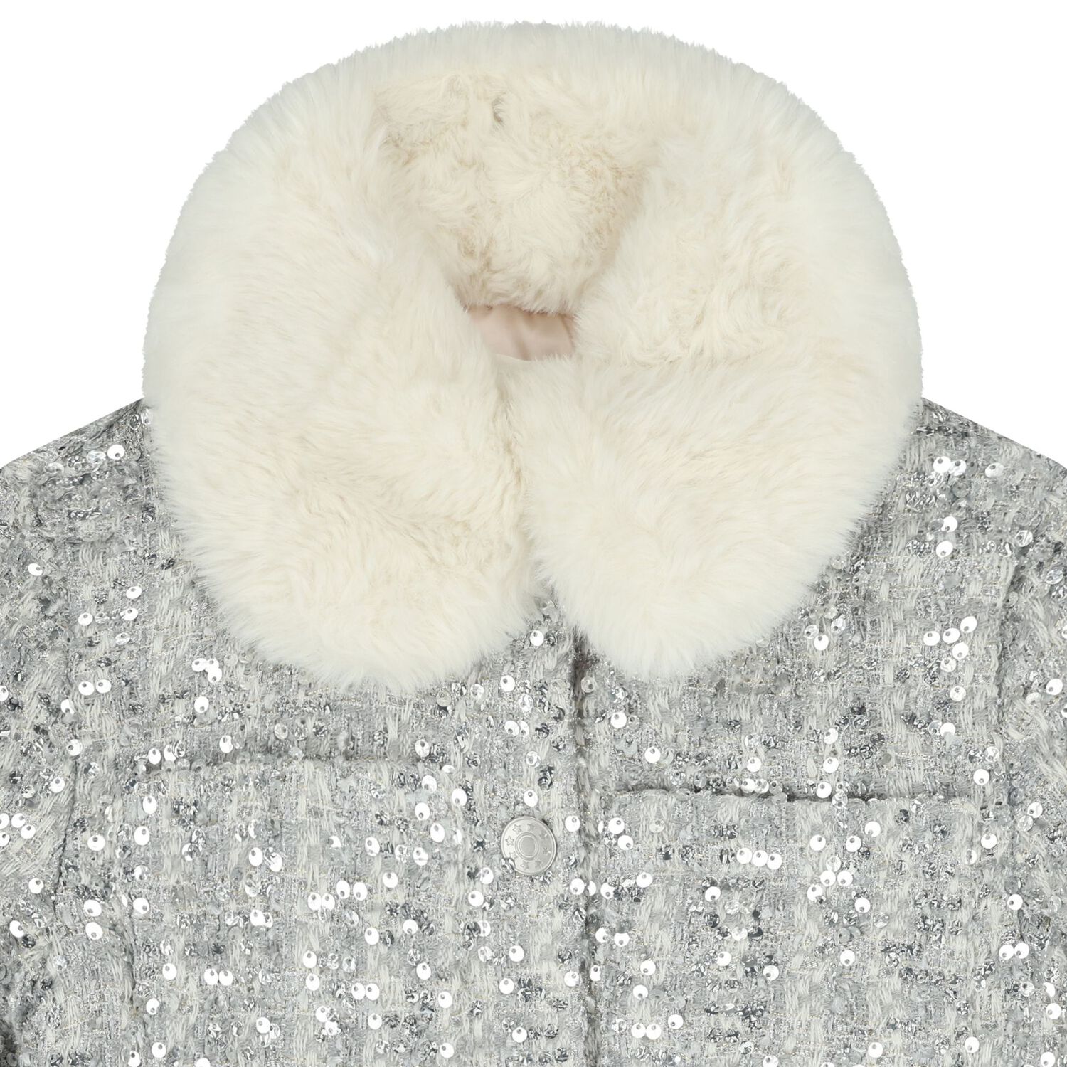 Girls Silver Sequin Jacket, 1, hi-res