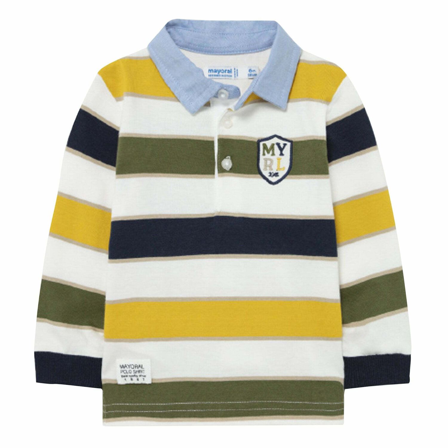 Younger Boys Striped Polo Shirt, 1, hi-res image number null