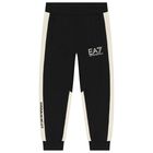 Boys black & Ivory Logo Joggers, 1, hi-res