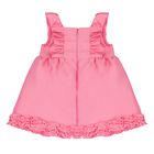 Baby Girls Pink Ruffled Satin Dress, 1, hi-res