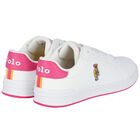 Girls White Logo Trainers, 1, hi-res