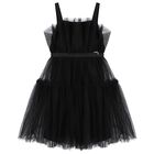 Girls Black Tulle Dress, 2, hi-res