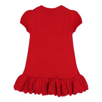 Baby Girls Red Logo Polo Bear Dress