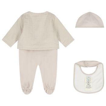 Beige Logo Babygrow Gift Set