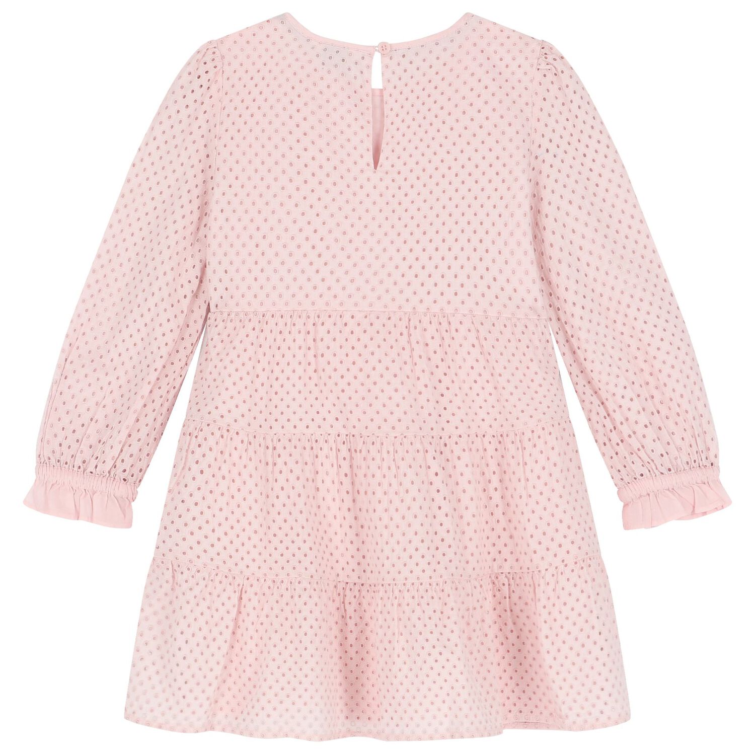 Girls Pink Broderie Anglaise Dress, 1, hi-res image number null
