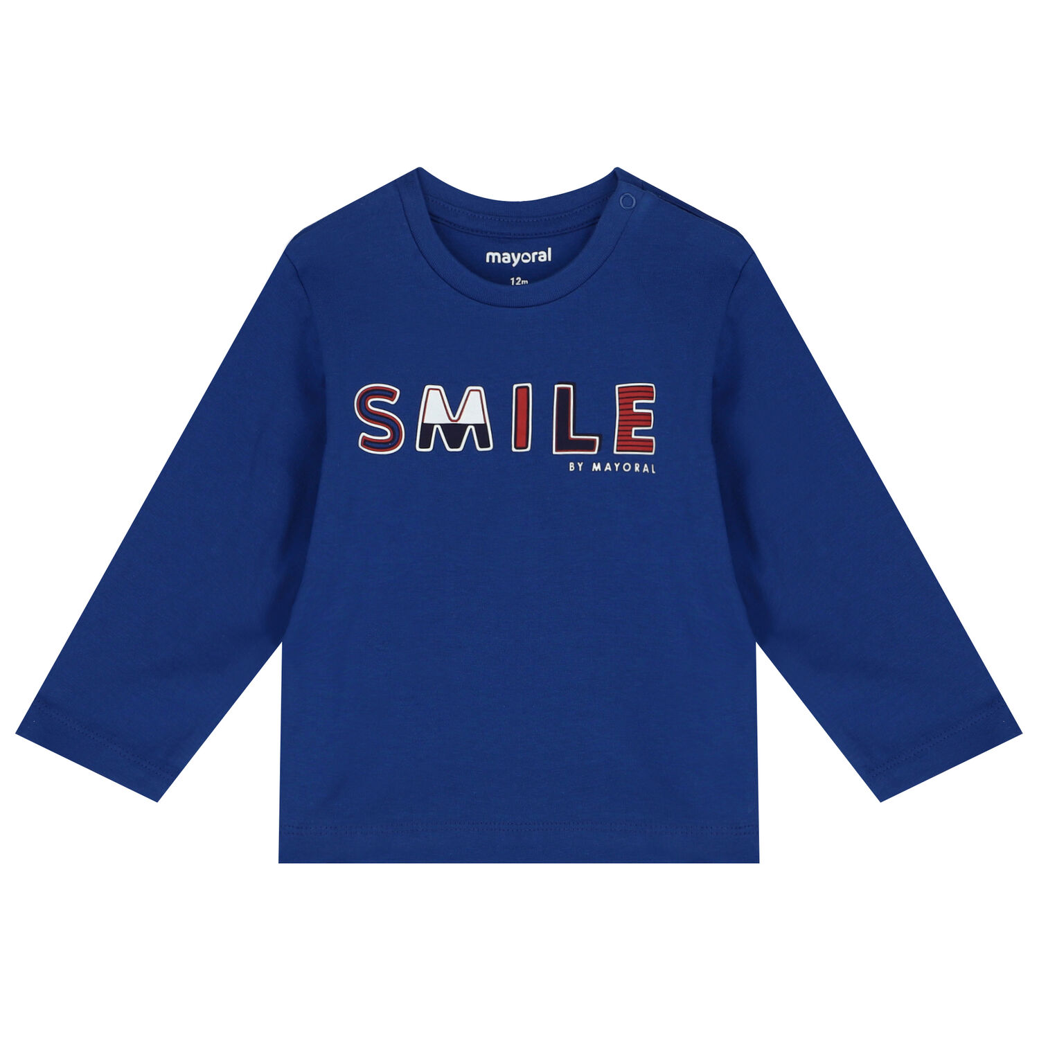 Younger Boys Blue Logo Long Sleeve Top, 3, hi-res image number null