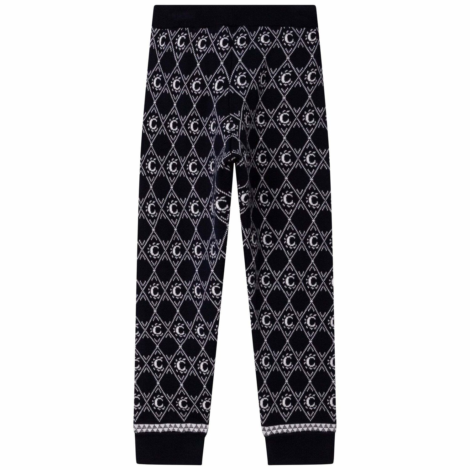Girls Blue Knitted Mini Me Logo Trousers, 1, hi-res image number null