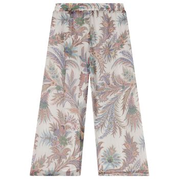 Girls Beige Paisley Trousers