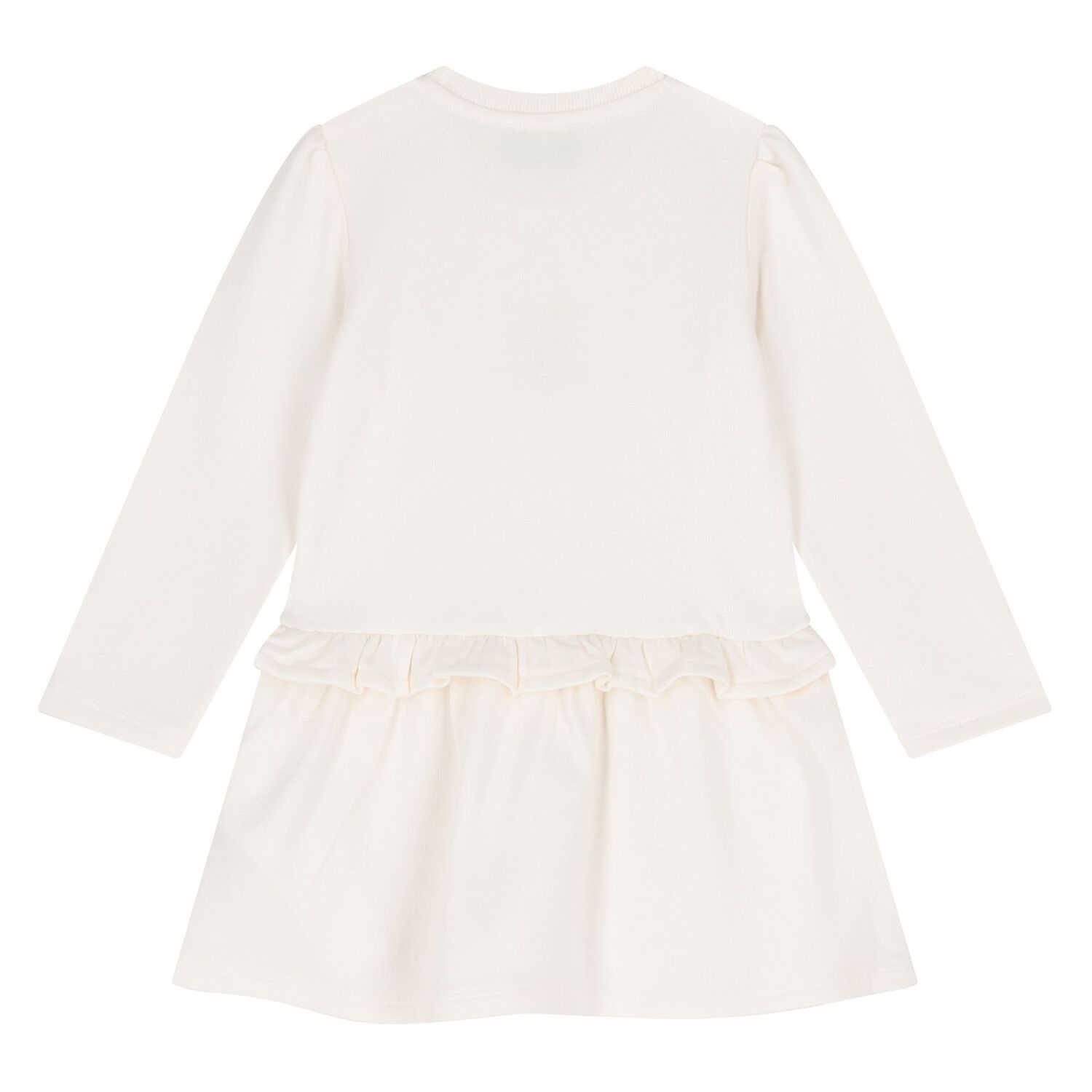 فستان بنات بالشعار بطبعه تيدى بير باللون العاجى , 1, hi-res