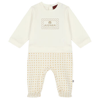 Ivory & Gold Logo Babygrow