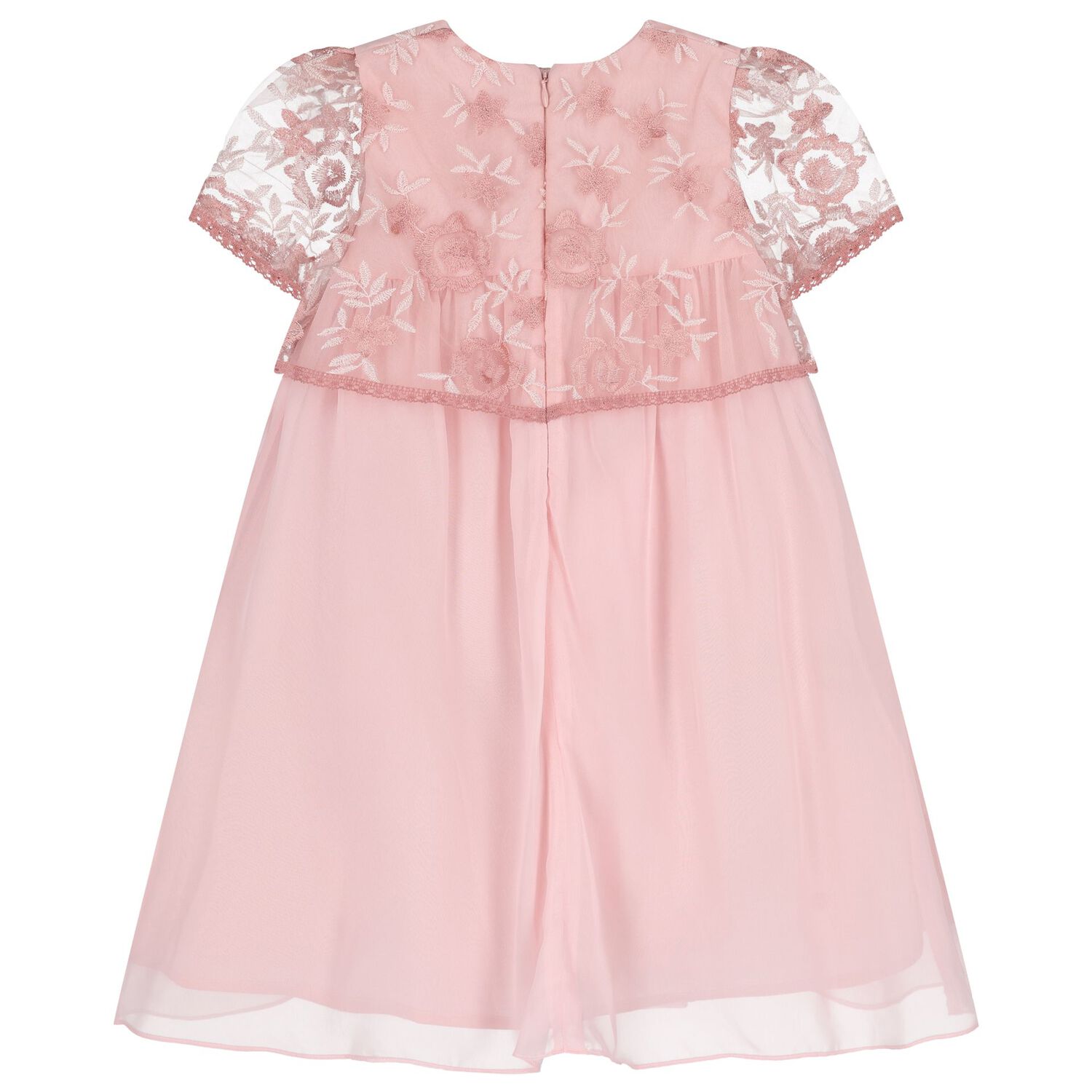 Girls Pink Chiffon Cape Dress , 1, hi-res
