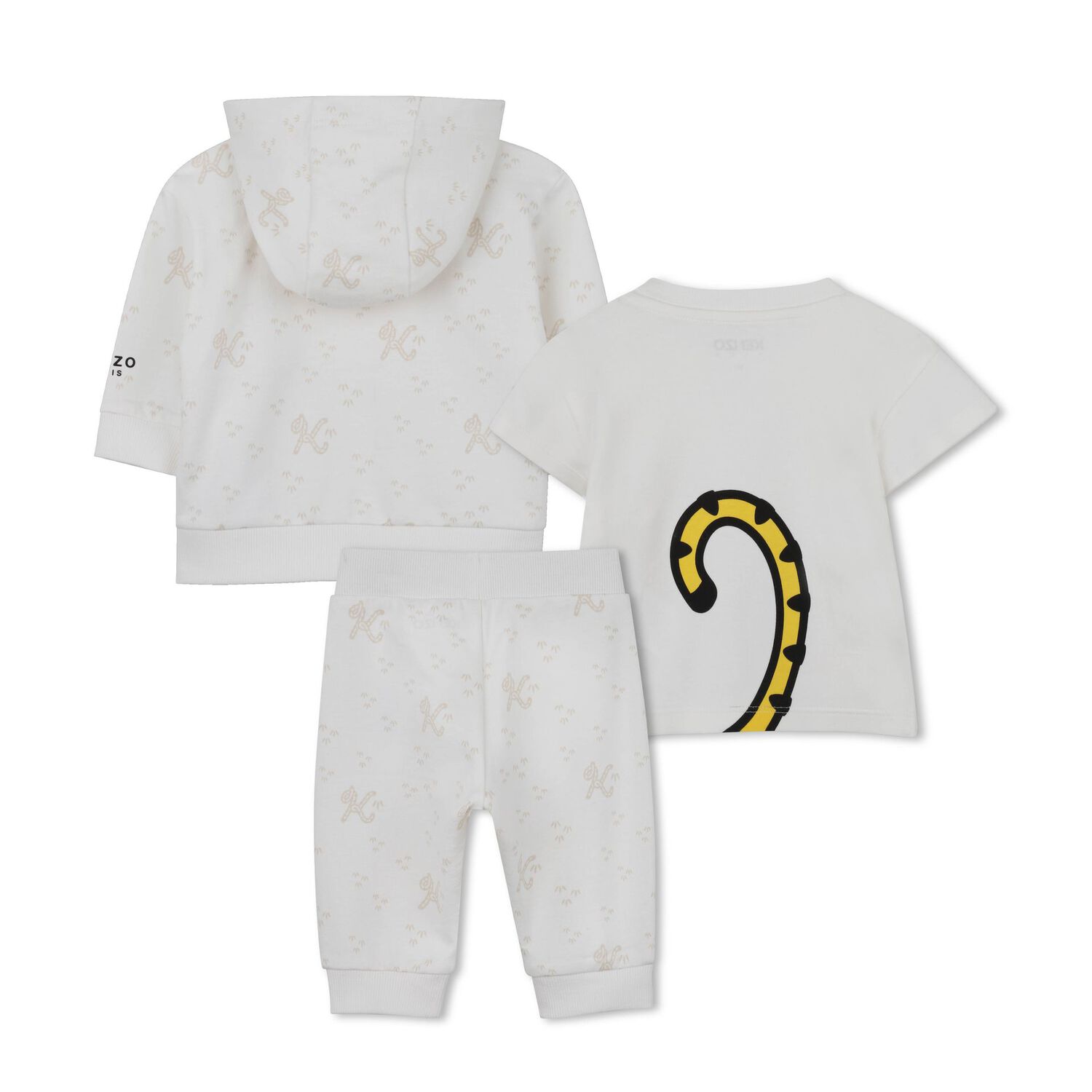 Younger Ivory & Beige Tiger Logo Tracksuit Set, 1, hi-res
