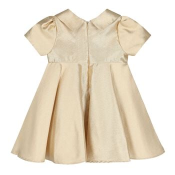 Baby Girls Gold Flower Satin Dress