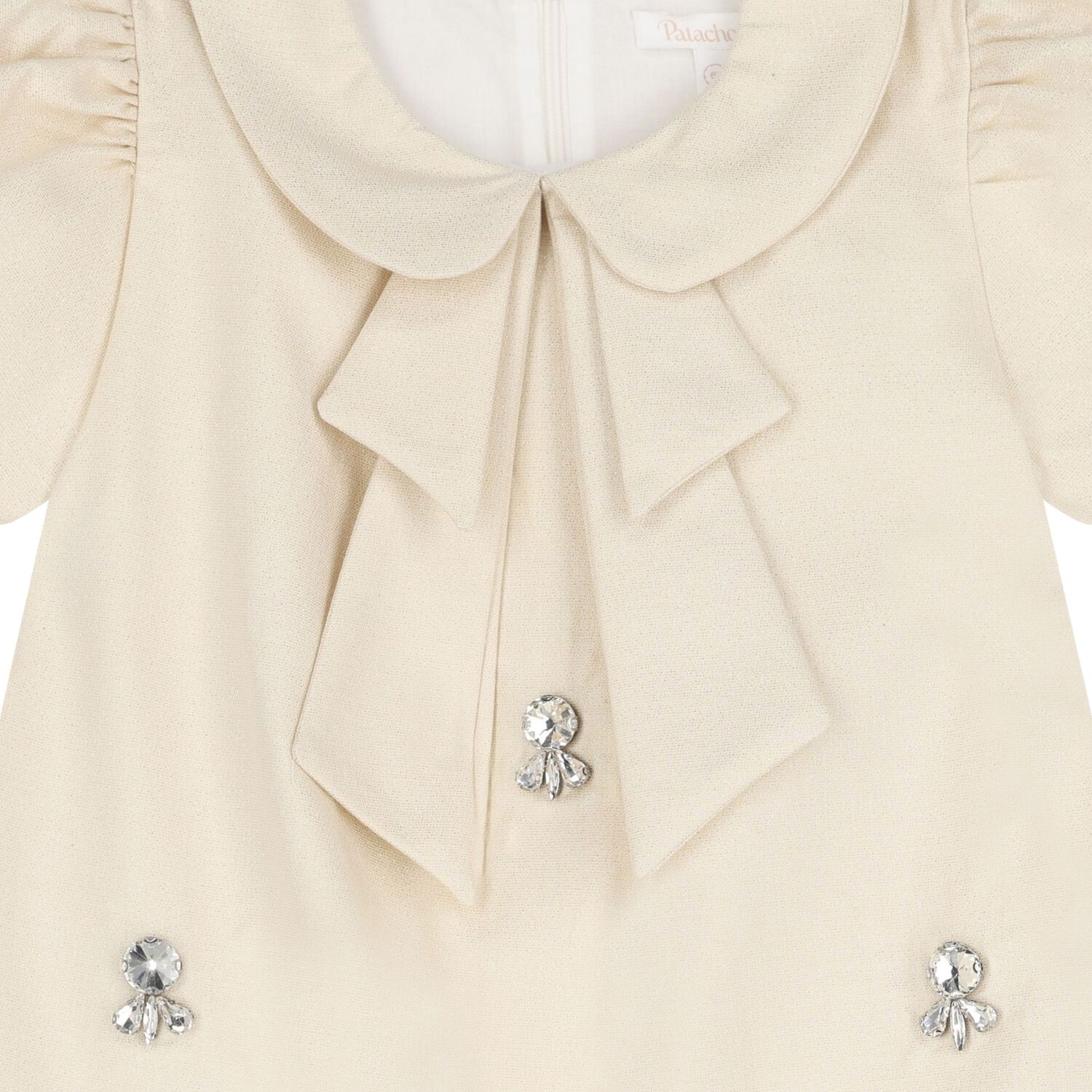 Girls Gold Embellished Gold Dress , 1, hi-res