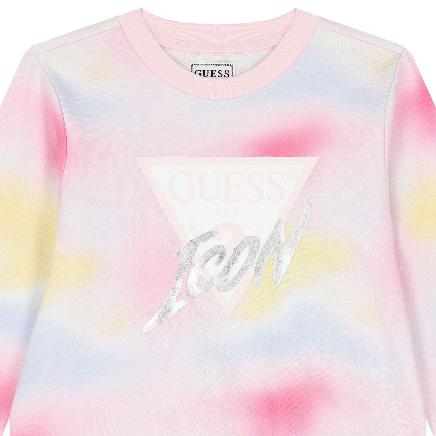 Girls Pink & Yellow Logo Sweatshirt, 1, hi-res image number null