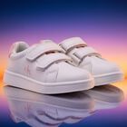 Girls White & Pink Logo Trainers , 1, hi-res