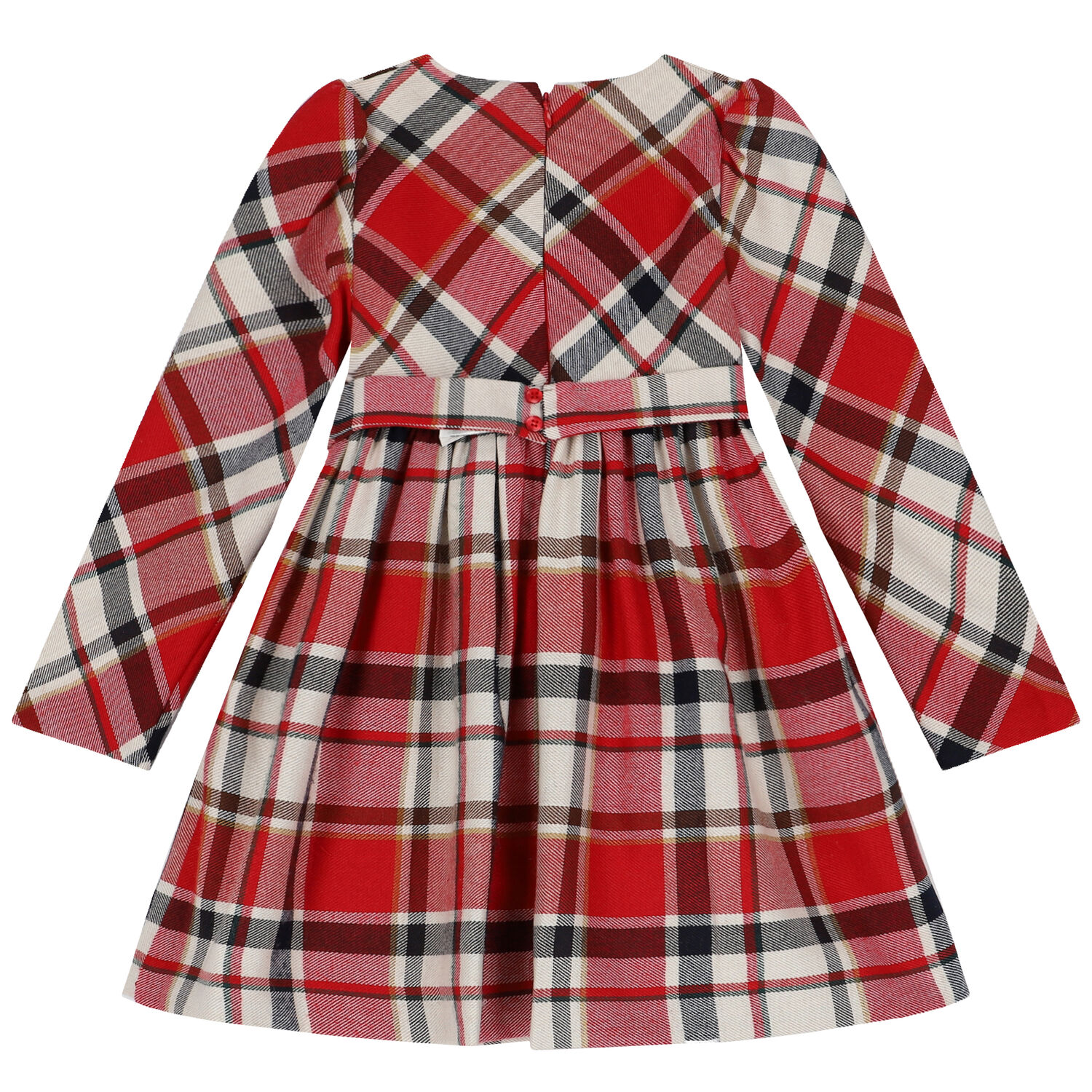 Girls Red Tartan Dress, 1, hi-res