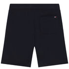 Boys Navy Blue Logo Shorts, 1, hi-res