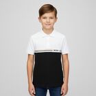 Boys White & Black Logo Polo Shirt, 1, hi-res