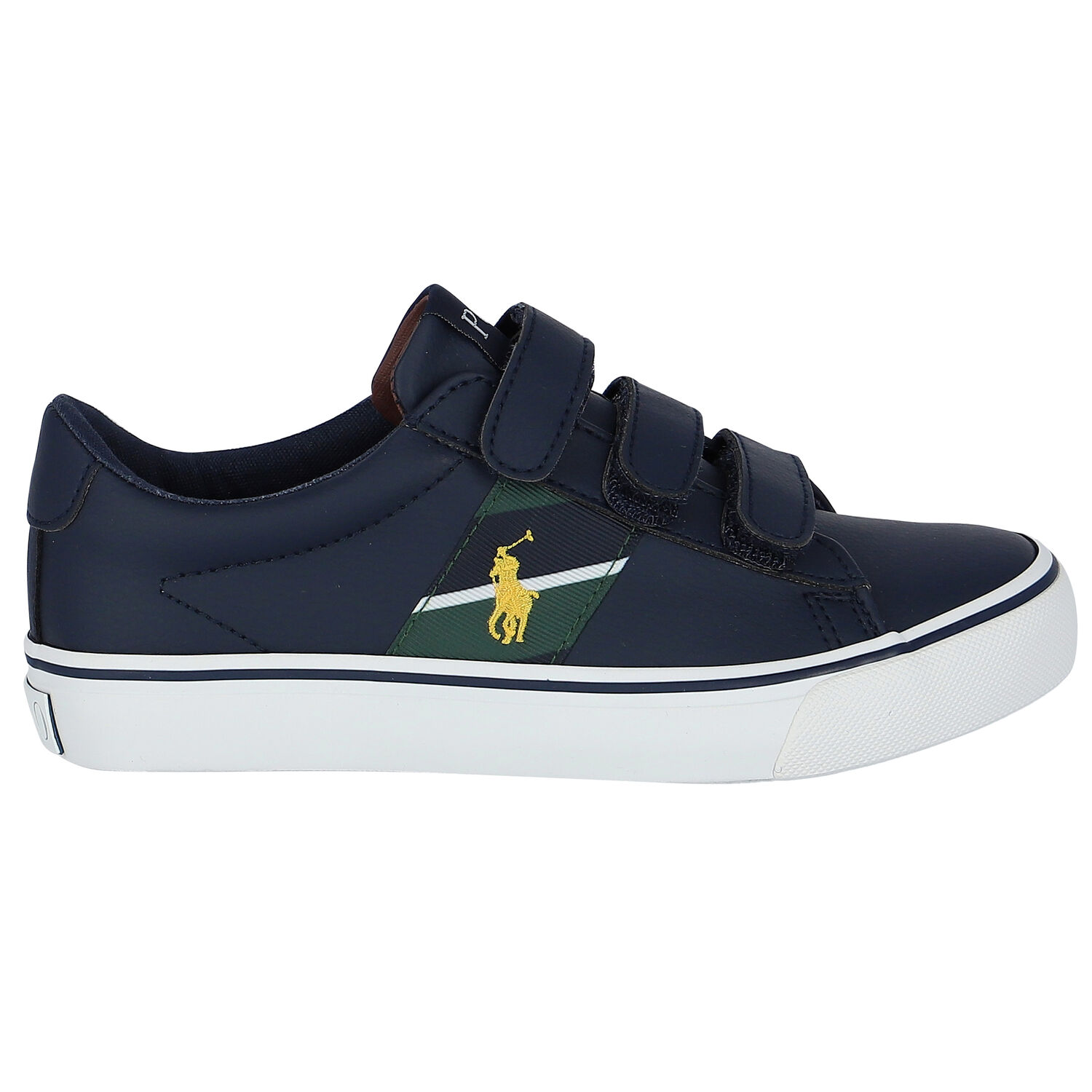Boys Navy Logo Trainers, 1, hi-res