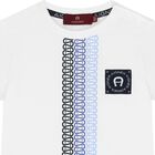 طقم شورت بالشعار باللون الازرق و الابيض للأولاد, 1, hi-res