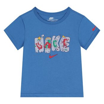 Younger Boys Blue Logo T-Shirt