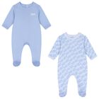 Blue Logo Babygrows ( 2-Pack ), 2, hi-res
