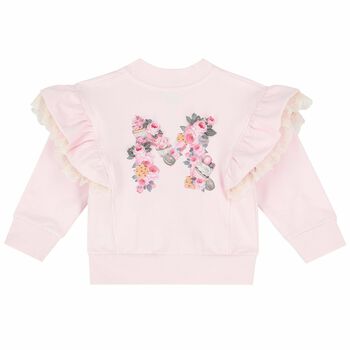 Younger Girls Pink Rose Zip Up Top