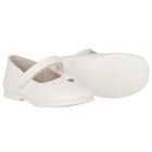 Younger Girls White Bow Ballerina Shoes, 1, hi-res
