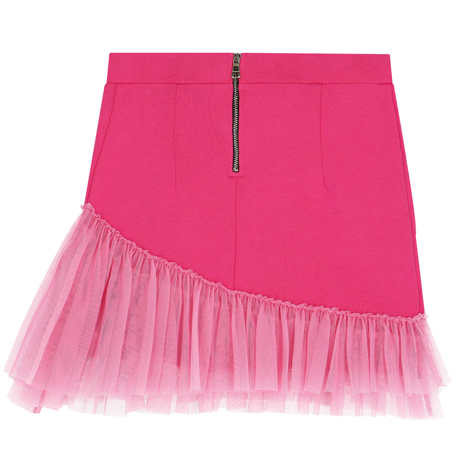 Girls Pink Logo Ruffled Skirt, 1, hi-res