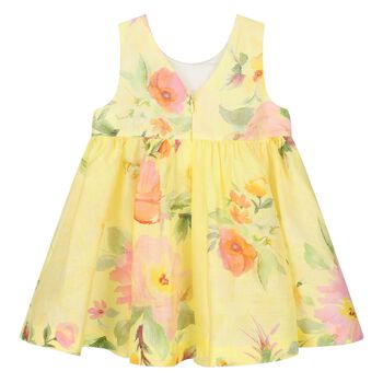 Younger Girls Yellow Floral Dress