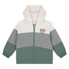 Younger Boys Ivory, Grey & Green 3-Piece Tracksuit, 2, hi-res