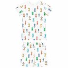 بيجاما مطبعة باللون الابيض للاولاد, 1, hi-res