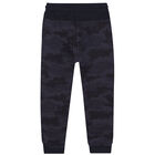 Boys Navy Camouflaged Joggers, 1, hi-res