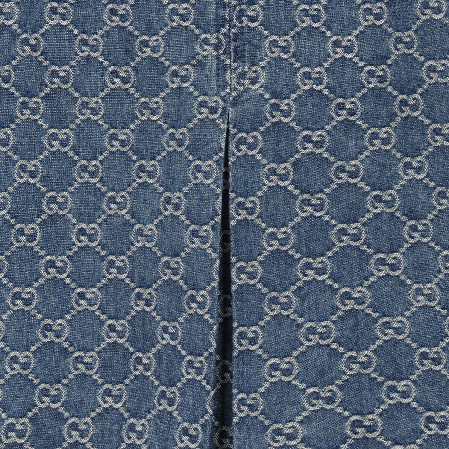 فستان جينز للبنات مزين بالشعار باللون الازرق , 1, hi-res