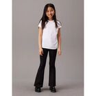 Girls Black Logo Flared Trousers, 1, hi-res