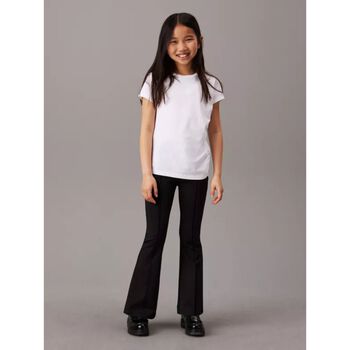 Girls Black Logo Flared Trousers