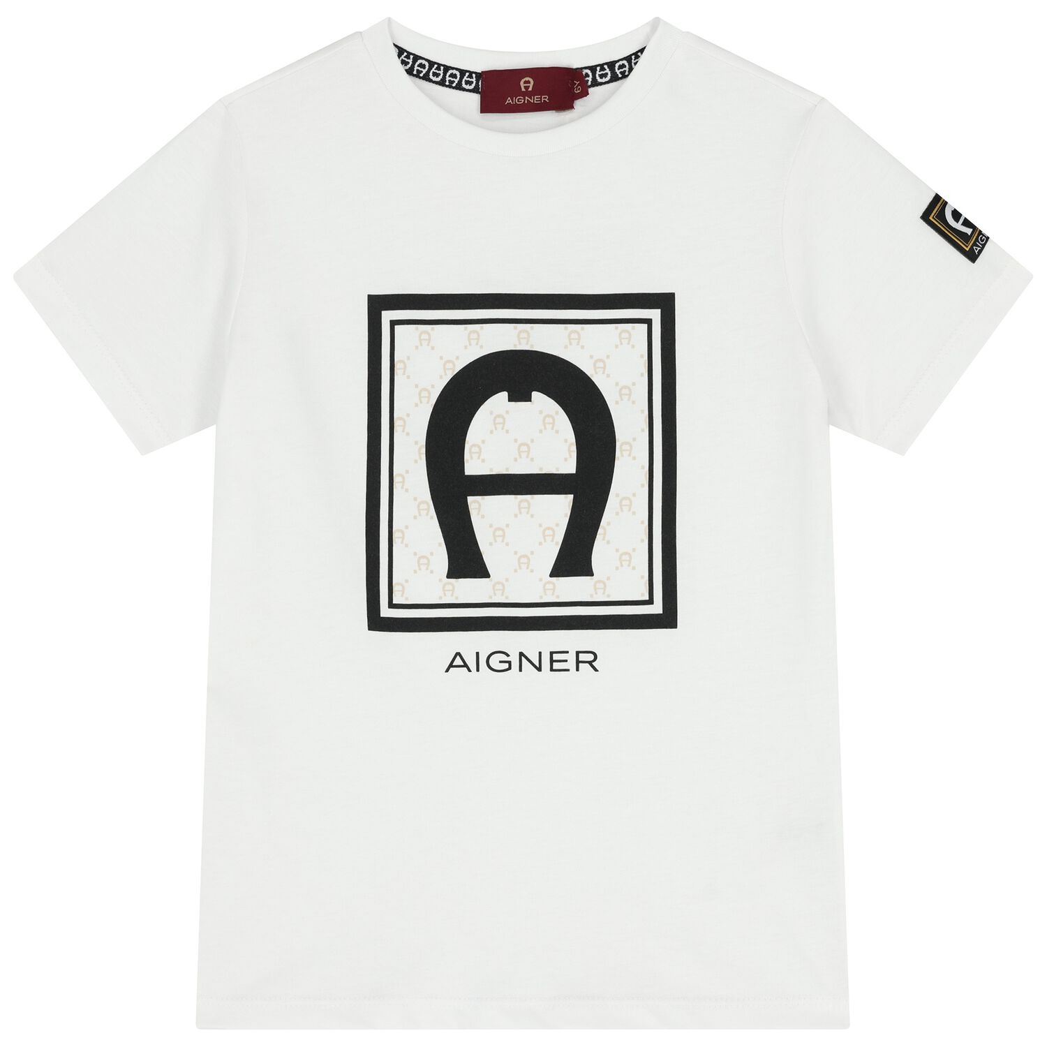 تي شيرت أبيض بشعار للأولاد, 1, hi-res