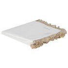 بطانية زهرية مكشكشة باللون العاجي للبنات, 1, hi-res