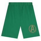 Boys Green Avengers Shorts Set, 1, hi-res