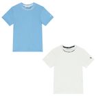 Boys White & Blue Logo T-Shirts ( 2-Pack ), 2, hi-res