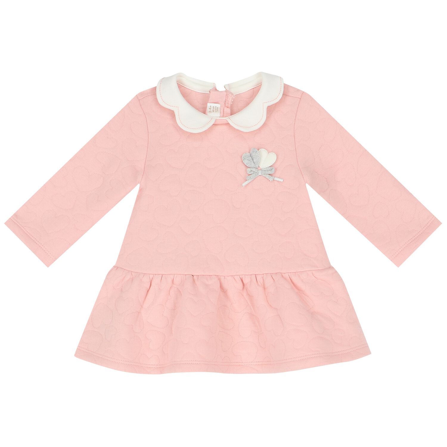 Baby Girls Pink Dress, 1, hi-res