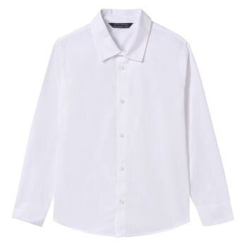 Boys White Long Sleeve Shirt