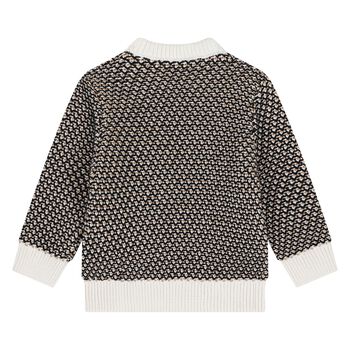 Younger Boys Black, Beige & Ivory Logo Knitted Jumper