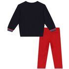 طقم بنطلون أولاد باللون الأزرق والأحمر, 1, hi-res