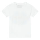 Younger Boys White Logo T-Shirt, 1, hi-res