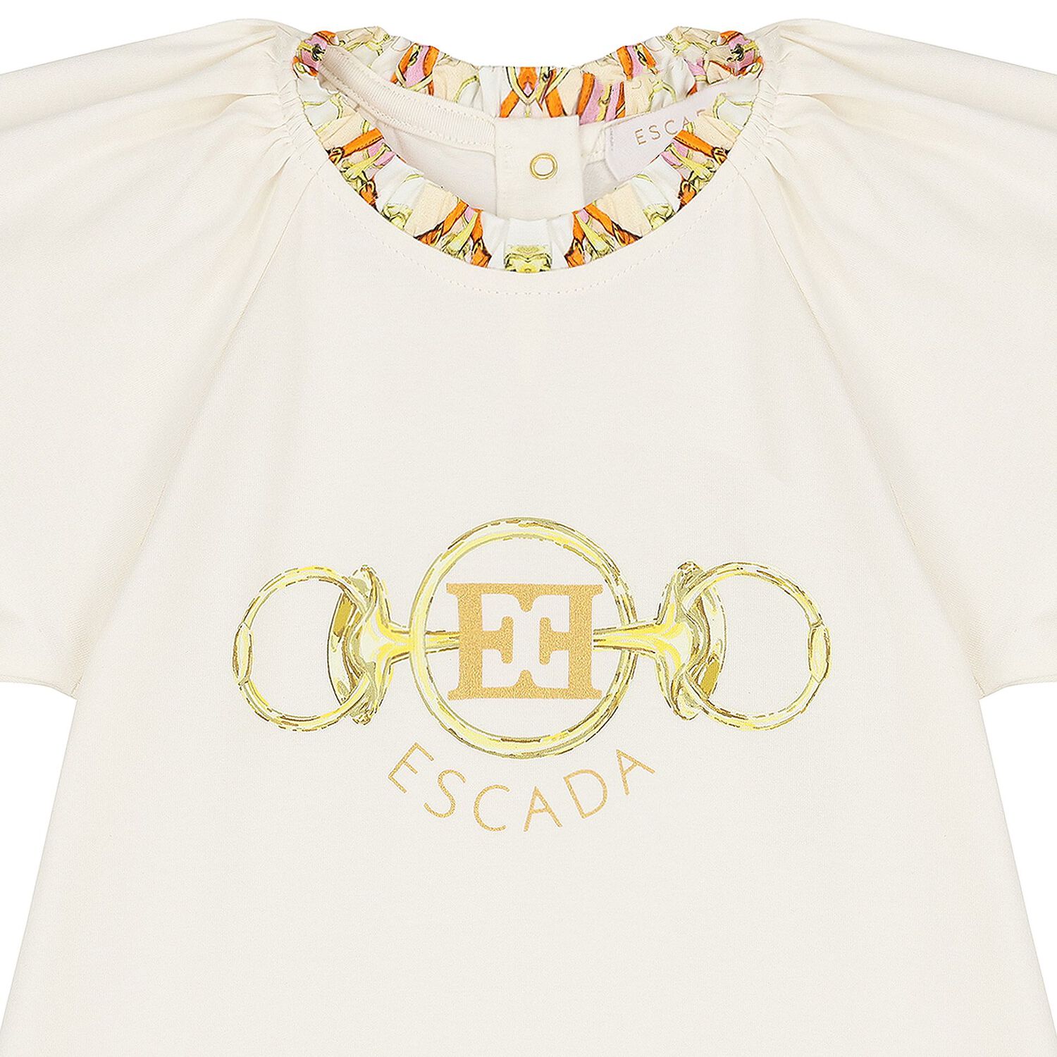 تي شيرت بنات بالشعار باللون العاجي, 1, hi-res image number null