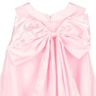Girls Pink Satin & Tulle Bow Dress, 1, hi-res
