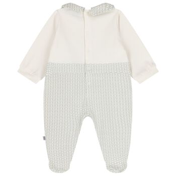 Baby Boys Blue & Ivory Babygrow